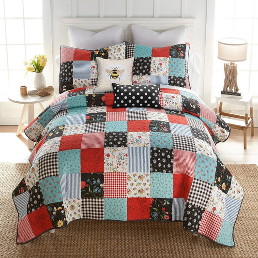 Donna Sharp Wild One Patch 3 PC Cotton Quilt Set