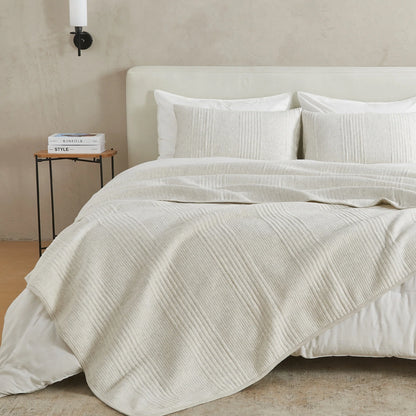 Linery & Co. Cotton Blend Jersey Knit Channel Stitch Quilt Set
