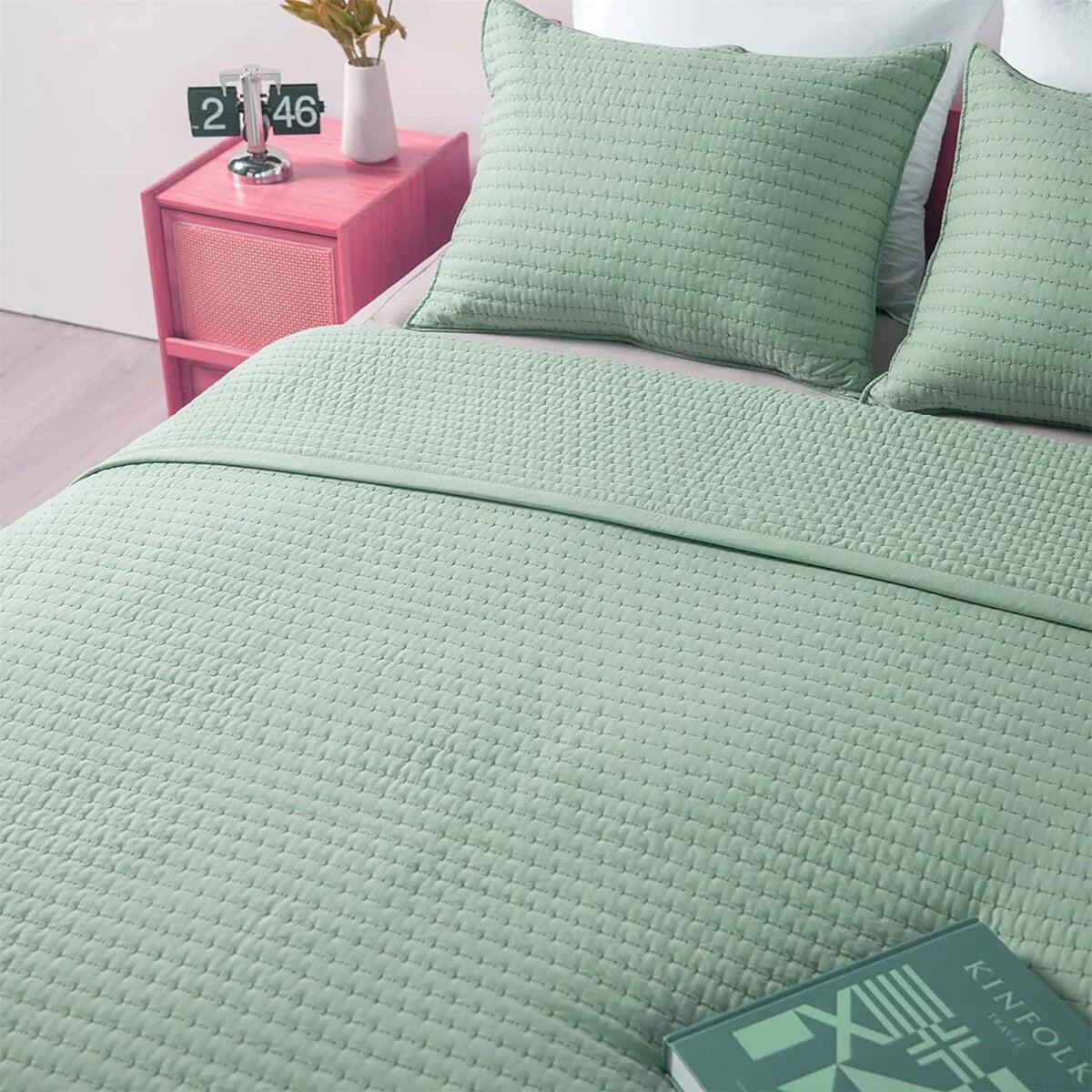 KASENTEX Quilt Set Soft Bedspread - Light Weight, Stone Washed, Down Alternative Fill, Machine Washable