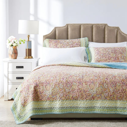 Barefoot Bungalow Palisades Pastel Quilt and Pillow Sham Set