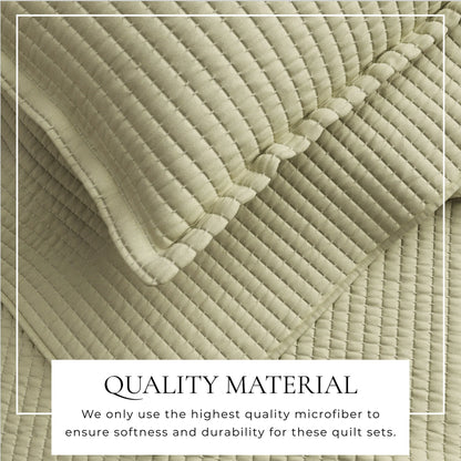 Linery & Co. Detailed Channel Stitch Microfiber Quilt Set With Shams.