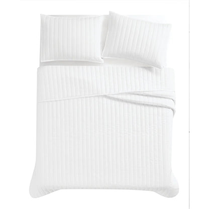 Brooklyn Loom Oversized Cotton Percale 3 Piece Quilt Set