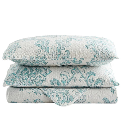 Vintage Rose Reversible Quilt Set, Bedspread, Coverlet
