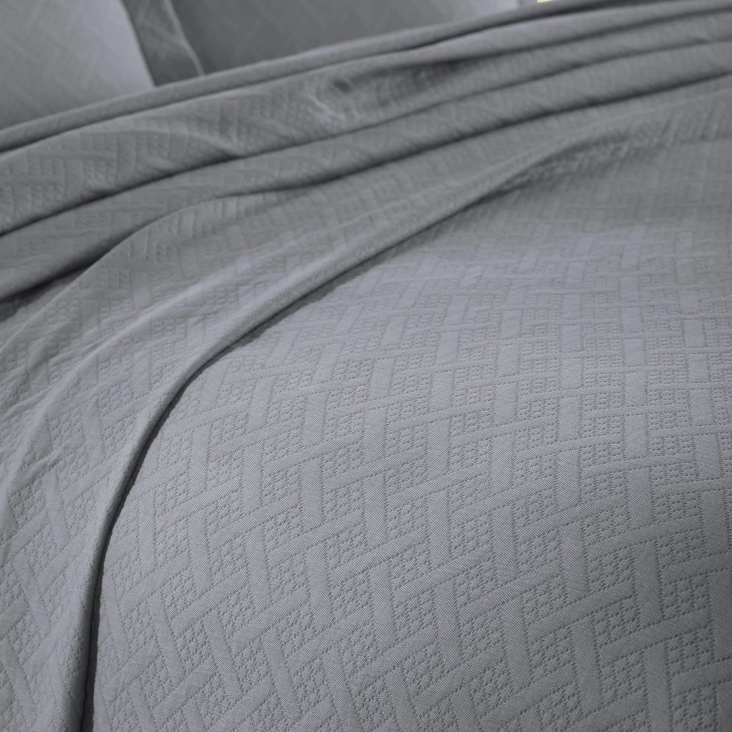 Superior Basketweave Cotton Decorative Bedspread Set