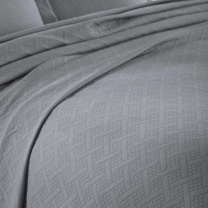 Superior Basketweave Cotton Decorative Bedspread Set