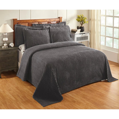 Better Trends Chenille Bedspread Set w/Sham 100% Cotton Soft Lightweight All-Season Fluffy & Cozy Bedding Set Jullian Collection