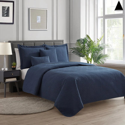 Clara Clark Bedspread Quilt Set - Embossed Pinsonic Lightweight Coverlet Set
