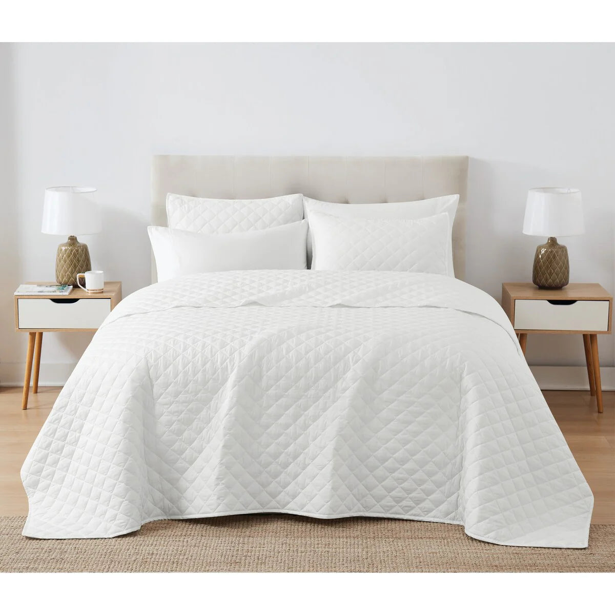 Cannon Solid Oversized Percale 3 Piece Quilt Set