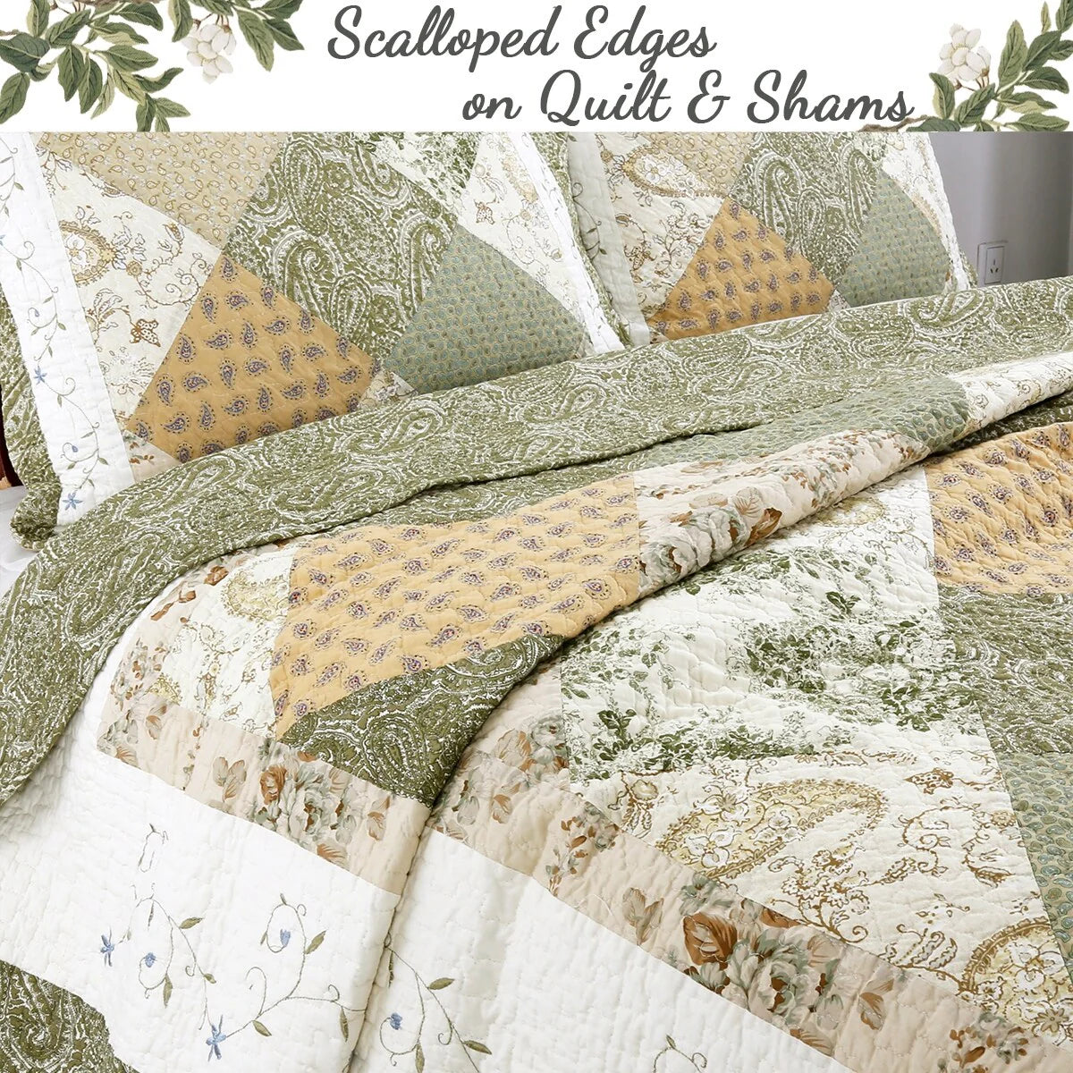 The Gray Barn Crosskeys Patchwork 3-piece Quilt Bedding Set