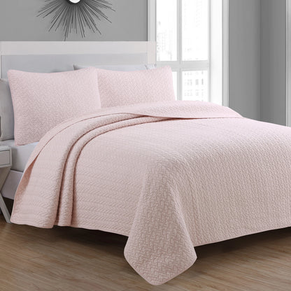 Copper Grove Verbena Diamond Stitch Cotton Quilt Set