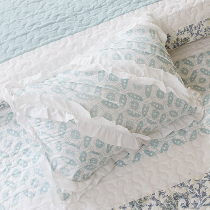Madison Park Vanessa 6 Piece Cotton Percale Quilt Set with Throw Pillows