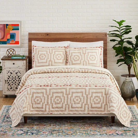 Hypnotic Cream 3-Piece Quilt Set by Jungalow