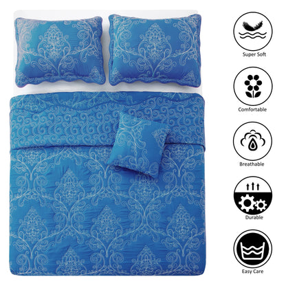 Serenta Damask Oversized 4-piece Bedspread Set