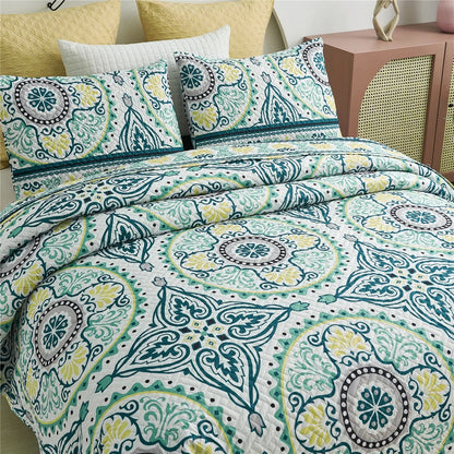 European Floral Quilt Set