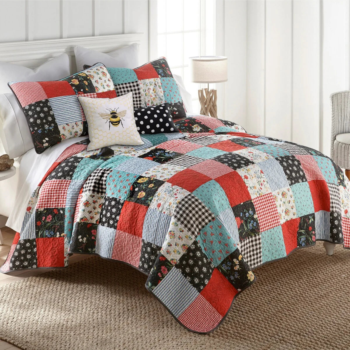 Donna Sharp Wild One Patch 3 PC Cotton Quilt Set