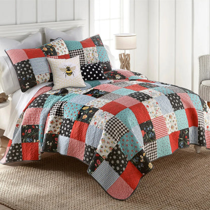 Donna Sharp Wild One Patch 3 PC Cotton Quilt Set