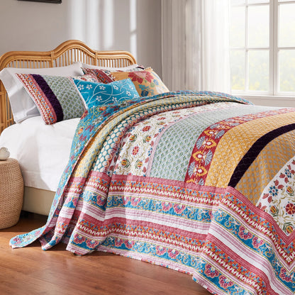 Greenland Home Fashions Thalia Velvet-Embellished Cotton Bedspread Set