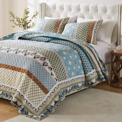 Greenland Home Fashions Thalia Velvet-Embellished Cotton Quilt Set