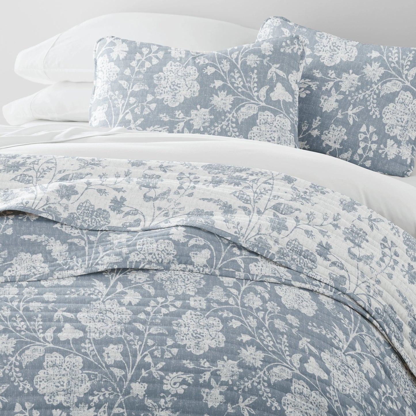 Becky Cameron All Season 3 Piece Textured Floral Reversible Quilt Set