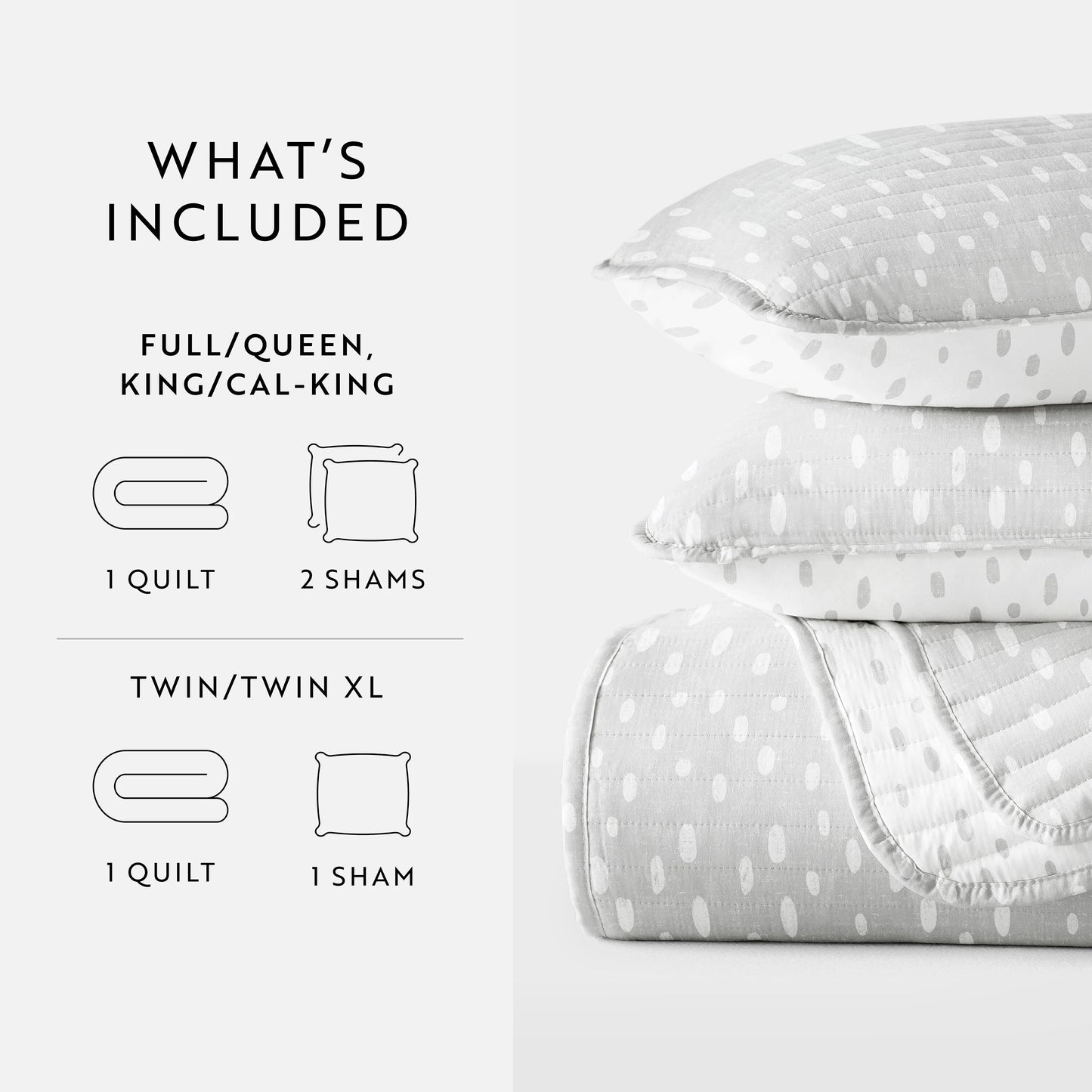 Becky Cameron All Season 3 Piece Painted Dots Reversible Quilt Set with Shams