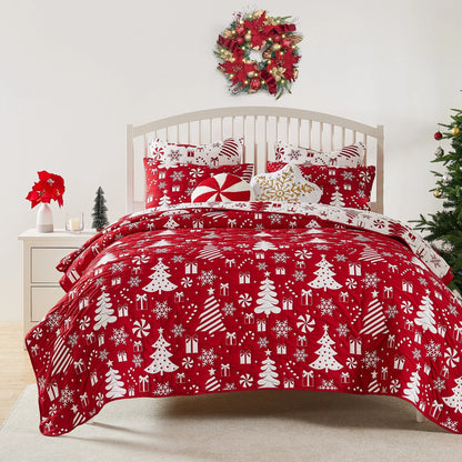 Greenland Home Novelty Holiday Reversible Matelassé Coverlet Set