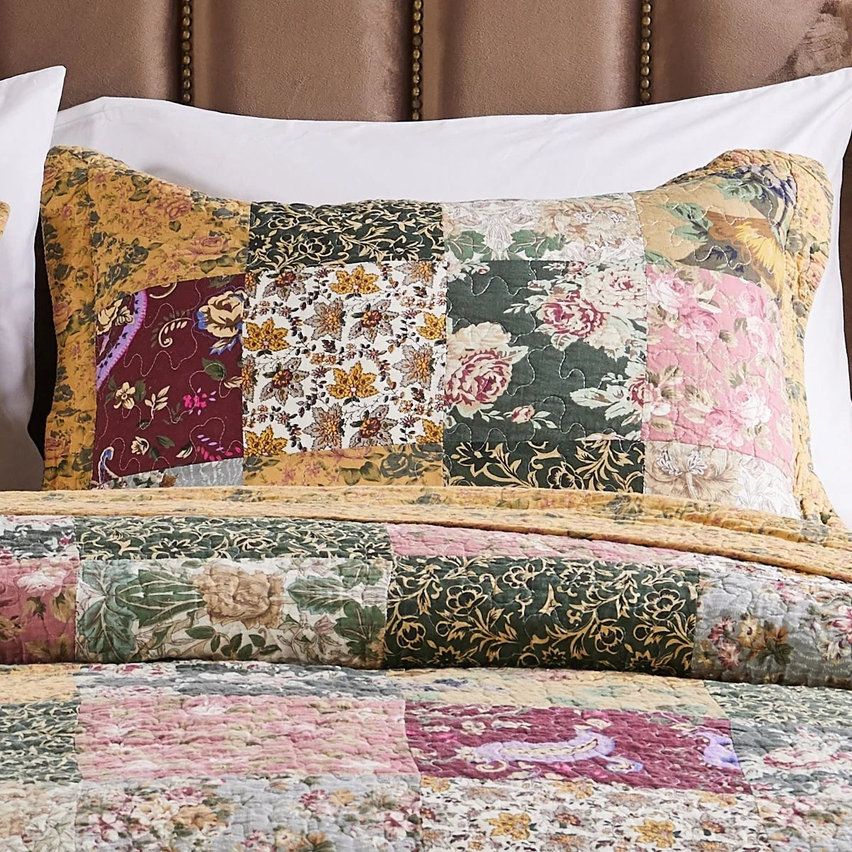 Greenland Home Fashions Antique Chic 100% Cotton Authentic Patchwork Quilt Set