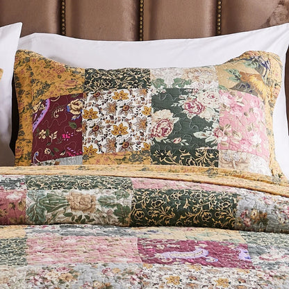 Greenland Home Fashions Antique Chic 100% Cotton Authentic Patchwork Quilt Set