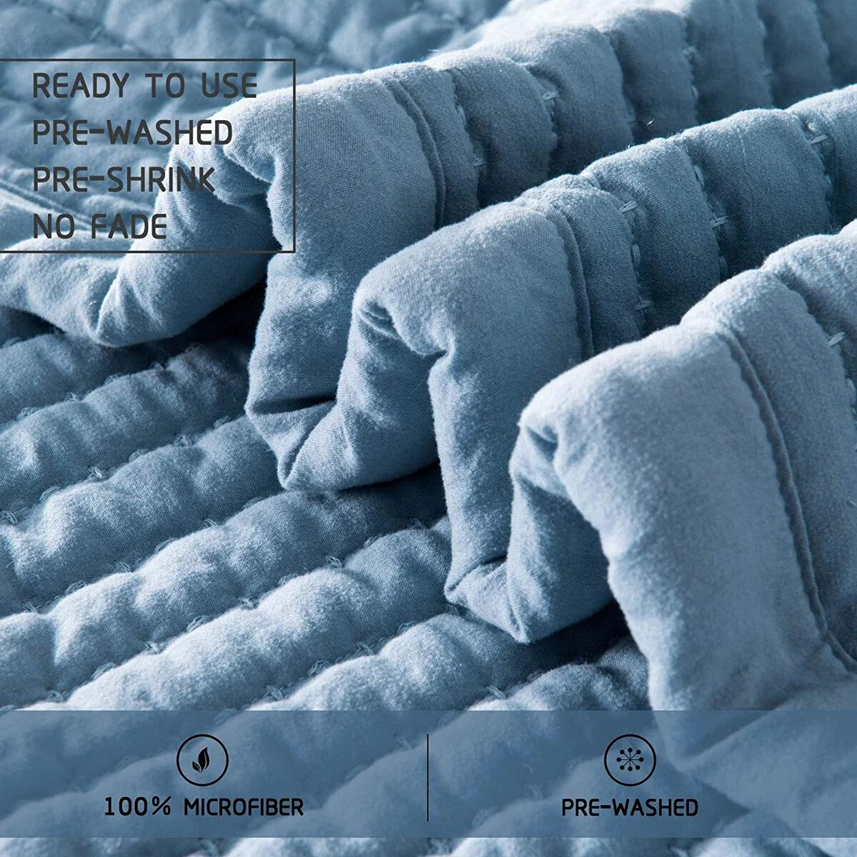KASENTEX Quilt Set Soft Bedspread - Light Weight, Stone Washed, Down Alternative Fill, Machine Washable