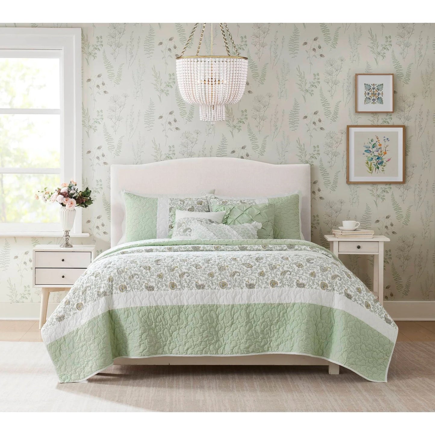 Madison Park Vanessa 6 Piece Cotton Percale Quilt Set with Throw Pillows