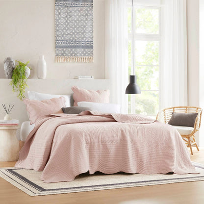 Madison Park Marino 3 Piece Reversible Scalloped Edge Quilt Set