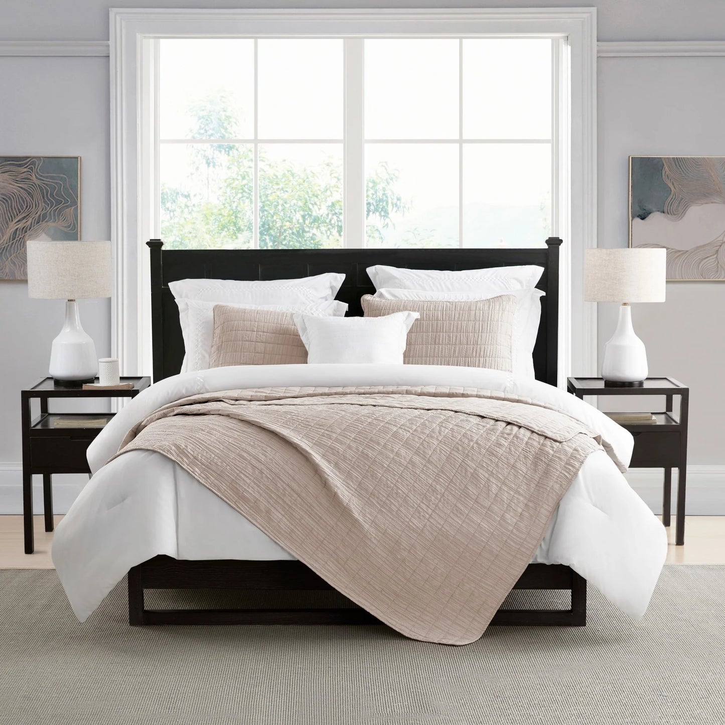 Swift Home Crinkle Enzyme Wash Oversized Coverlet/Bedspread Quilt Sets