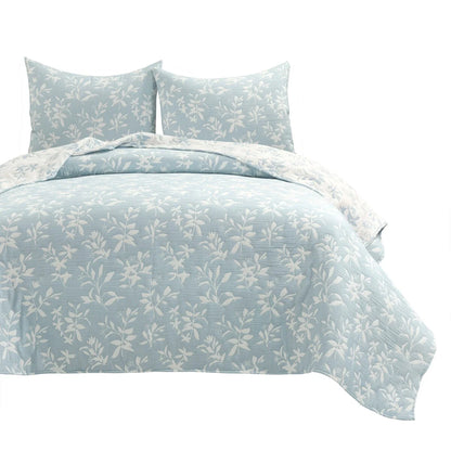 Lush Decor Floral Jacquard Reversible Soft Matelasse Quilt 3-Piece Set