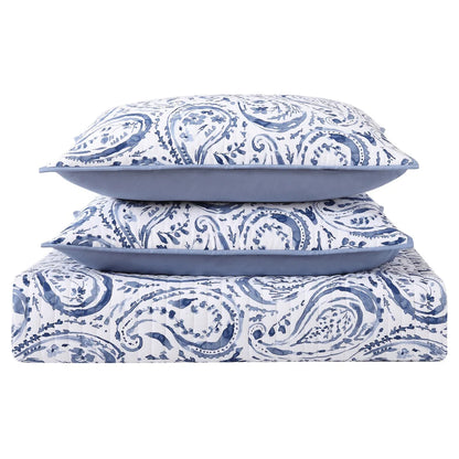Oceanfront Resort Indienne Paisley Printed Cotton 3-Piece Quilt Set