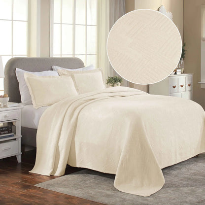 Superior Geometric Fret Cotton Decorative Bedspread Set