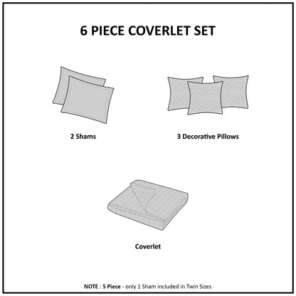 Copper Grove Geneva Reversible Blue 6-piece Quilt Set