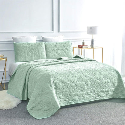 Sophia & William 2/3 Pieces Quilt Set, Reversible Microfiber Bedding Bedspread Coverlet Set