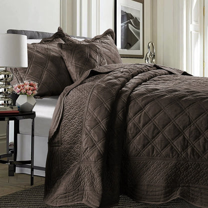 Serenta Supersoft Microplush Quilted 4 Pieces Bedspread Coverlet Set