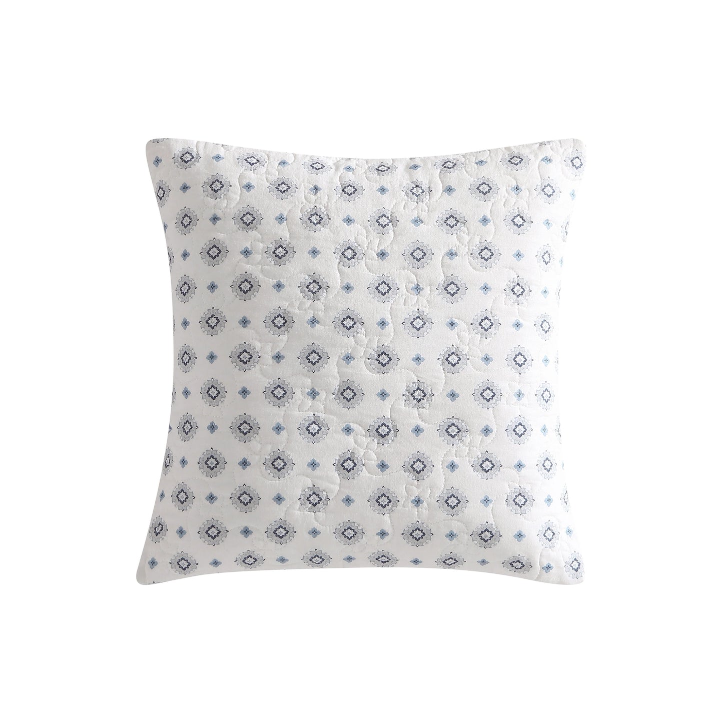 Stone Cottage Bexley Block Print Cotton Blue 4 Piece Quilt Bonus Set