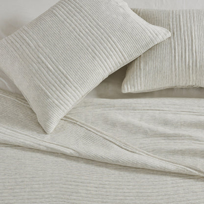 Linery & Co. Cotton Blend Jersey Knit Channel Stitch Quilt Set