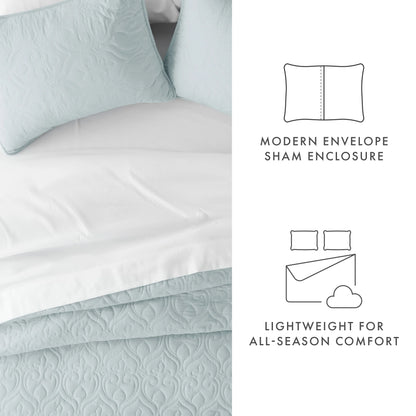 Soft Essentials Premium Ultra Soft Damask Pattern Quilted Coverlet Set