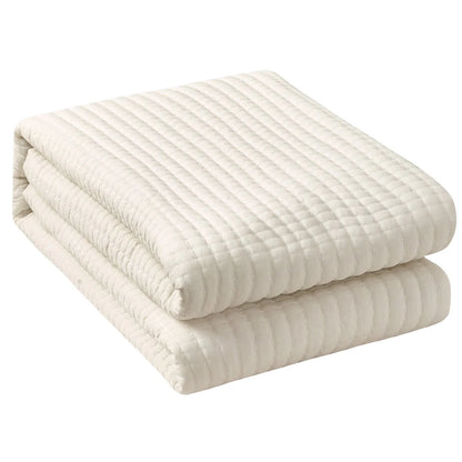 Nanshing Cassidy 7 Piece Solid Color Waffle Quilt Set