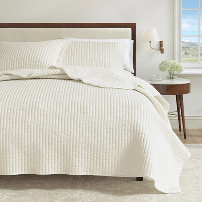 Linery & Co. Detailed Channel Stitch Microfiber Quilt Set With Shams.