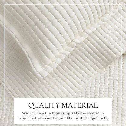 Linery & Co. Detailed Channel Stitch Microfiber Quilt Set With Shams.