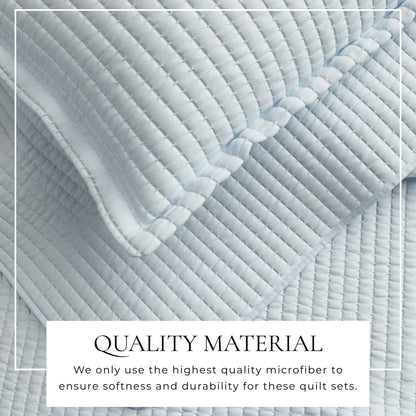 Linery & Co. Detailed Channel Stitch Microfiber Quilt Set With Shams.