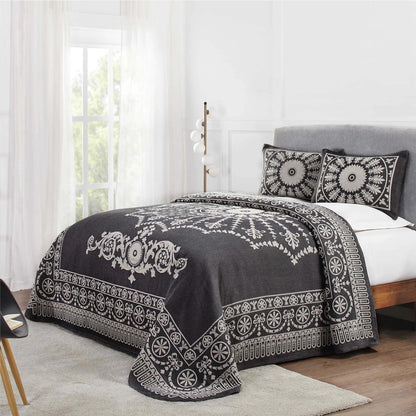 Superior Cotton Blend Oversized Classic Medallion Bedspread Set