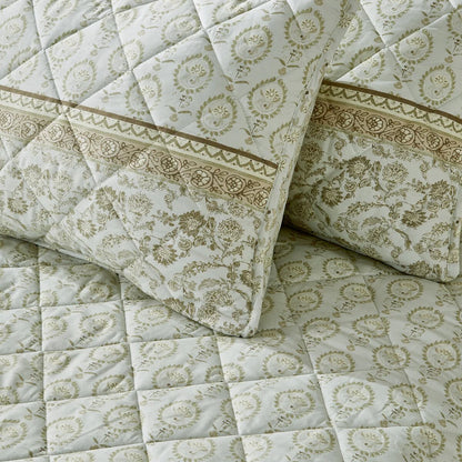 Patina Vie Maison Vintage Floral Printed Quilt Set with Shams