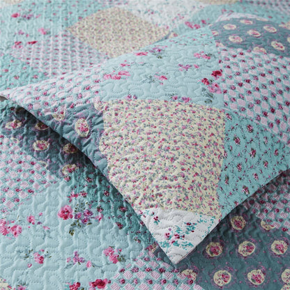 Boho Stripe Quilt Reversible 3 Piece Bohemian Design Bedding Set