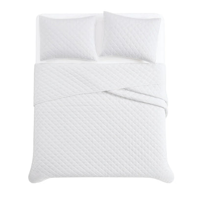 Cannon Solid Oversized Percale 3 Piece Quilt Set