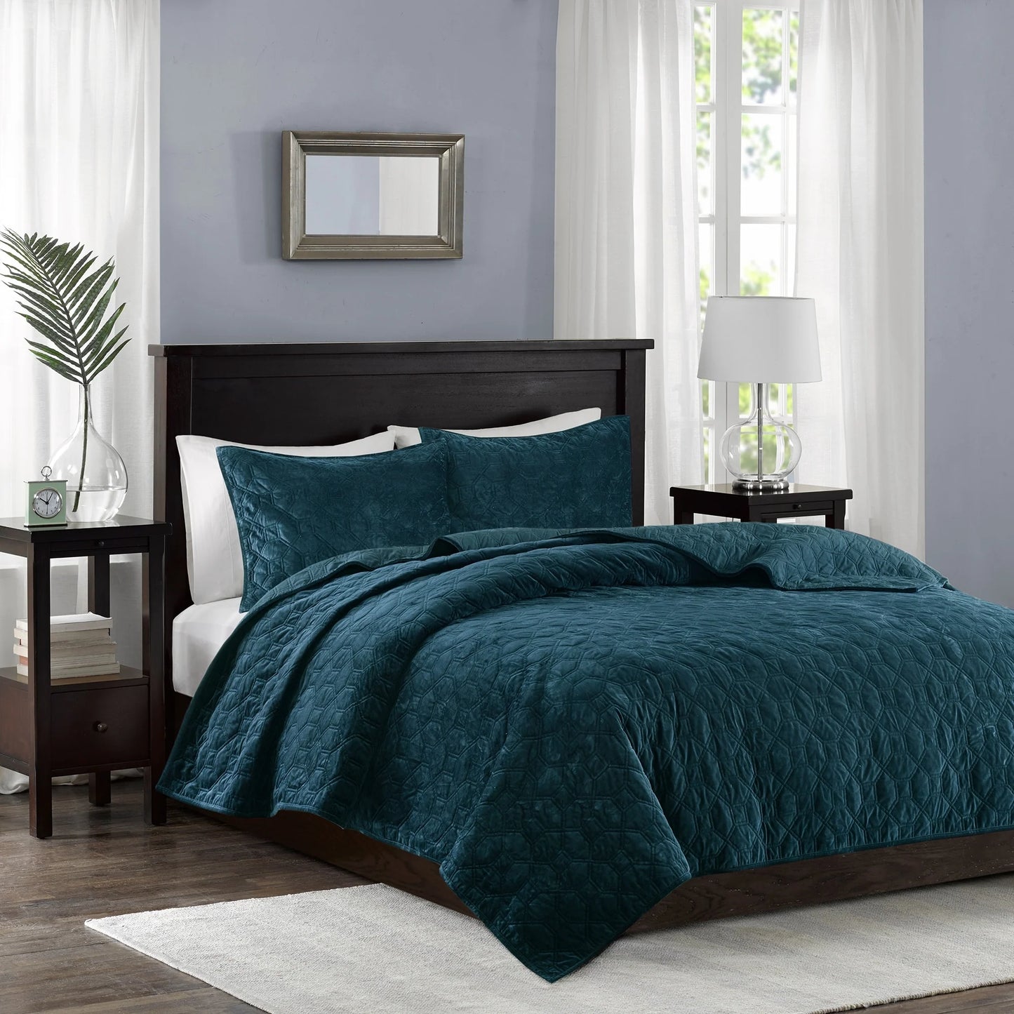 Madison Park Emery 3 Piece Velvet Quilt Set