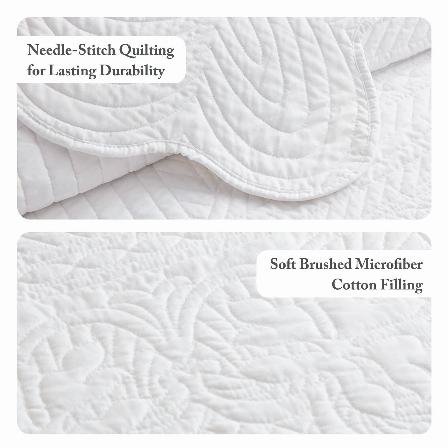 Madison Park Marino 3 Piece Reversible Scalloped Edge Quilt Set
